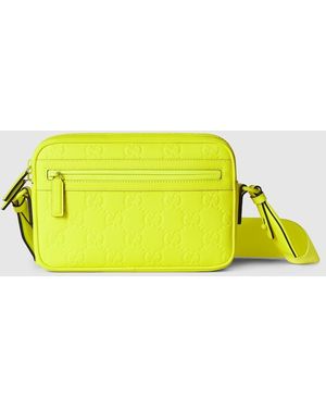Gucci Gg Rubber-Effect Crossbody Bag - Yellow