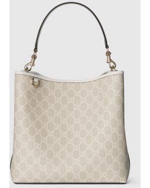 Gucci 〔Ggエンブレム〕ミディアム バケットバッグ, ベージュ, Ggキャンバス - ナチュラル