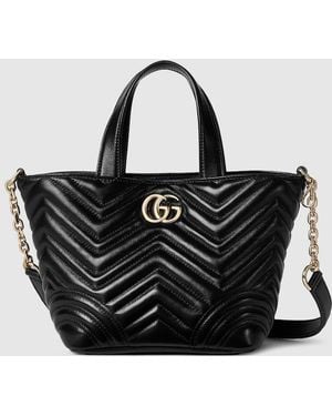 Gucci Gg Marmont Mini Tote Bag, Leather - Black