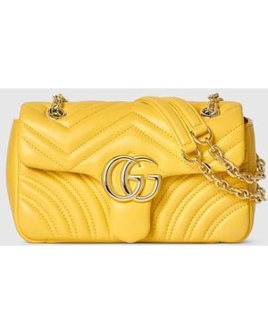 Gucci Gg Marmont Small Shoulder Bag, Leather - Yellow