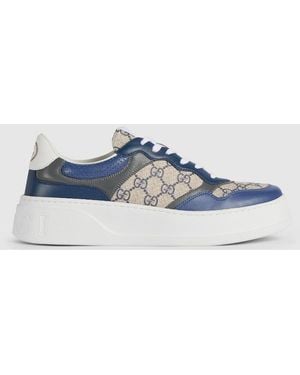 Gucci Chunky Canvas & Leather Low-top Sneakers - Blue