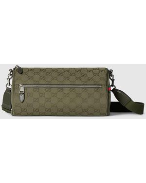 Gucci Ggキャンバス スモール シリンダーバッグ, グリーン, キャンバス