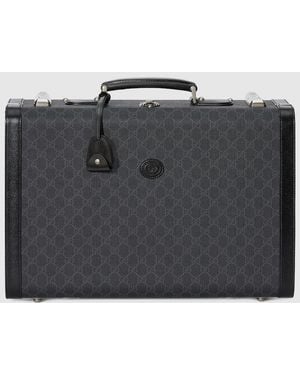 Gucci ミディアム リジッド スーツケース, ブラック, Ggキャンバス