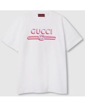 Gucci Logo Printed T-Shirt - White