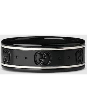 Gucci 【公式】 (グッチ)〔アイコン〕 シンバンド ホワイトゴールド/ブラックコランダムk18ホワイトゴールドundefined
