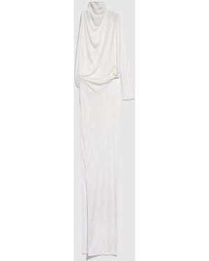 Gucci Viscose Jersey Draped Dress, Size 38 It, Ready-To-Wear - White