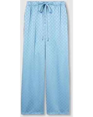 Gucci Gg Satin Pants - Blue