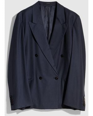 Gucci Light Wool Double-Breasted Jacket, Size 48 It, Ready-To-Wear - Blue