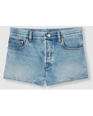 Gucci Stonewashed Denim Shorts - Blue