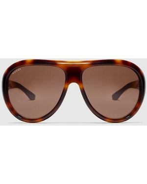 Gucci Pilot Frame Sunglasses - Brown