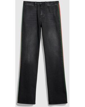 Gucci Stretch Cotton Denim With Web - Gray