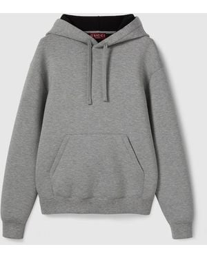 Gucci ダブル ヴィスコースジャージー スウェットシャツ, グレー, ウェア