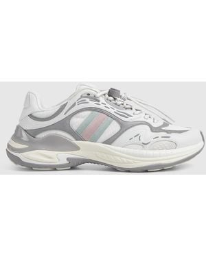 Gucci 〔グッチ 2.0〕メンズ スニーカー, グレー, ファブリック - ホワイト