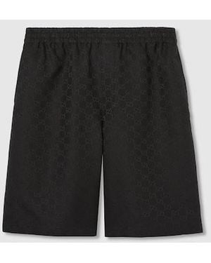 Gucci Ggキャンバス リネン ブレンド ショートパンツ, ブラック, ウェア