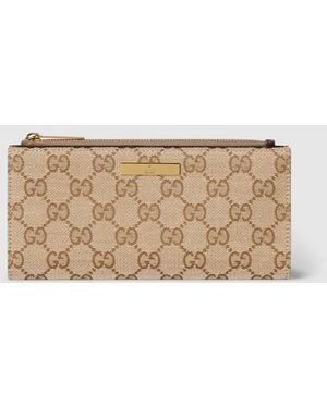 Gucci Long Wallet With Plaque - Natural