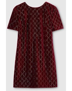 Gucci Embroidered Cotton Velvet Dress
