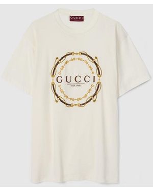 Gucci Cotton Jersey T-Shirt With Print - White