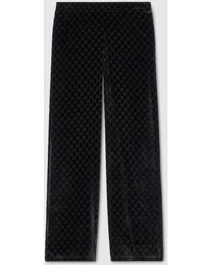 Gucci Gg Velvet Devoré Sportswear Pants - Black