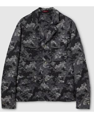 Gucci Gg Marbled Cotton Jacquard Jacket, Size 60, Ready-To-Wear - Black