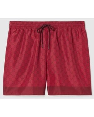 Gucci Printed Technical Poplin Swim Shorts, Ready-To-Wear - Red