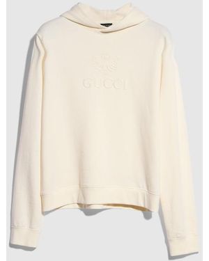 Gucci Cashmere Jersey Sweatshirt With Embroidery, Ready-To-Wear - Natural