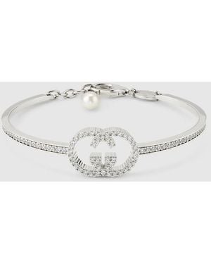 Gucci Crystal Bracelet With Interlocking G - Metallic