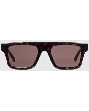 Gucci Square-Frame Sunglasses - Brown