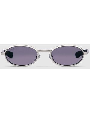 Gucci Oval Frame Sunglasses - Metallic