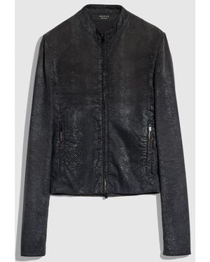 Gucci Cotton Viscose Jacket With Python Effect, Size 48 It, Ready-To-Wear - Black