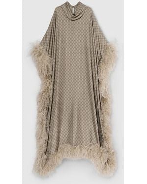 Gucci Printed Silk Twill Long Dress - Natural