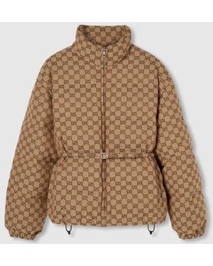 Gucci Gg Canvas Bomber Jacket - Brown