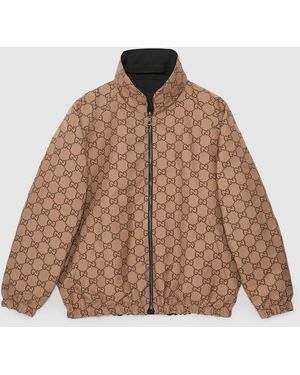 Gucci Reversible Gg Canvas Jacket - Brown