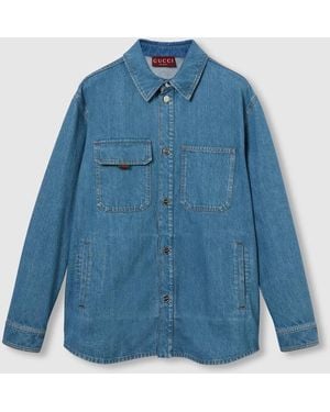 Gucci Relaxed Fit Denim Shirt - Blue