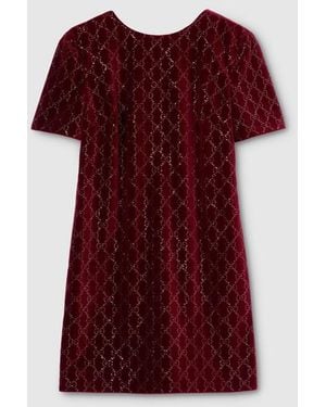 Gucci Embroidered Cotton Velvet Dress, Ready-To-Wear