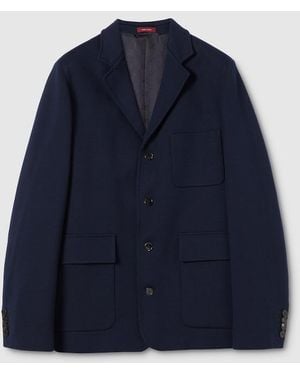 Gucci Single-Brest Cotton Jersey Jacket - Blue