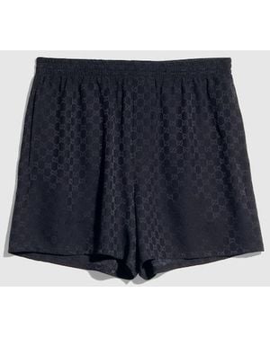 Gucci Gg Silk Jacquard Shorts - Blue