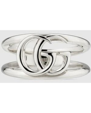 Gucci Gg Marmont Cut-Out Ring - Metallic