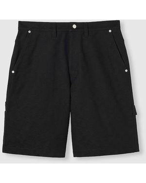 Gucci Ggコットンデニム ジャカード ショートパンツ, ブラック, ウェア