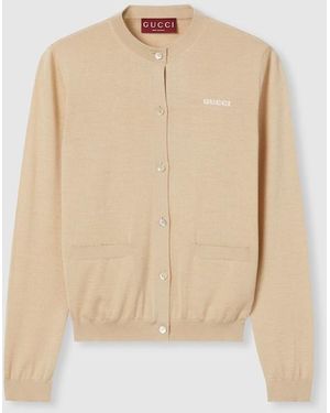 Gucci カシミアシルク カーディガン, ベージュ, ウェア - ナチュラル