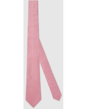 Gucci Interlocking G Silk Jacquard Tie, Silk - Pink
