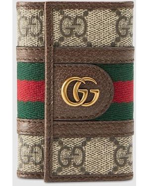 Gucci 〔オフィディア〕Ggキーケース, ベージュ, Ggキャンバス - グリーン