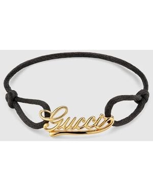Gucci Script Cord Bracelet - Metallic