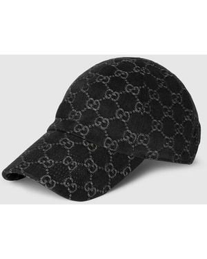Gucci Gg Cotton Denim Baseball Hat - Black