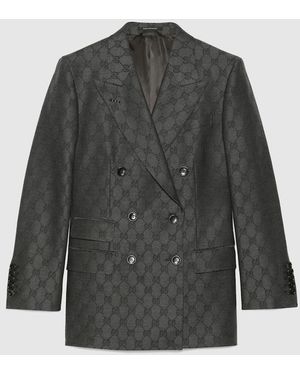 Gucci Ggウールジャカード ジャケット, グレー, ウェア