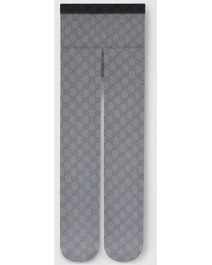 Gucci Printed Stretch Nylon Tights - Gray