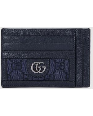 Gucci 〔オフィディア〕Gg カードケース, ブルー, Ggキャンバス