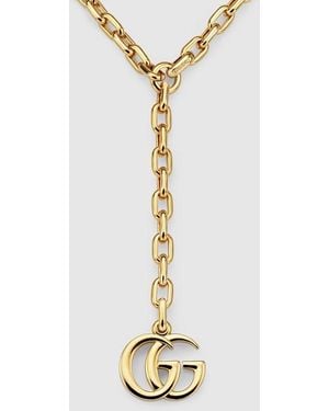 Gucci Gg Marmont Pendant Chain Necklace - Metallic