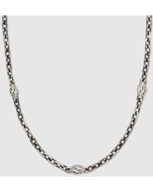 Gucci 【公式】 (グッチ)インターロッキングg シルバー ネックレススターリングシルバーundefined - メタリック