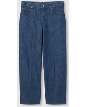 デニム・ジーパン GUCCI BALLOON DENIM PANT WITH PETITE FIT Gucci Balloon Denim Pant With Petite Fit in Blue | Lyst