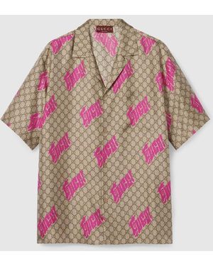 Gucci Printed Silk Twill Bowling Shirt, Ready-To-Wear - Pink